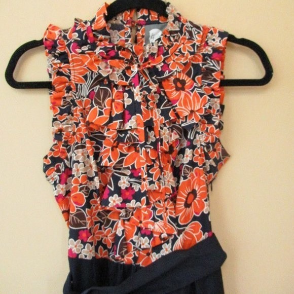 Anthropologie Floral Tie Dress - Picture 6 of 11